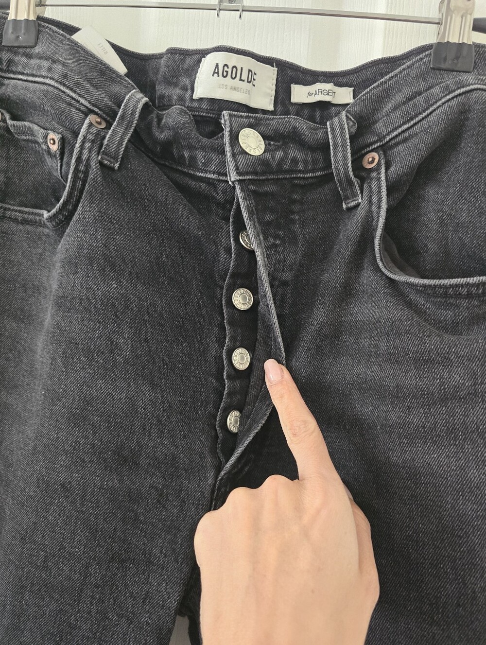 Agolde X Argent Riley Black High Rise Straight Leg Jeans Size 31 - Picture 5 of 7